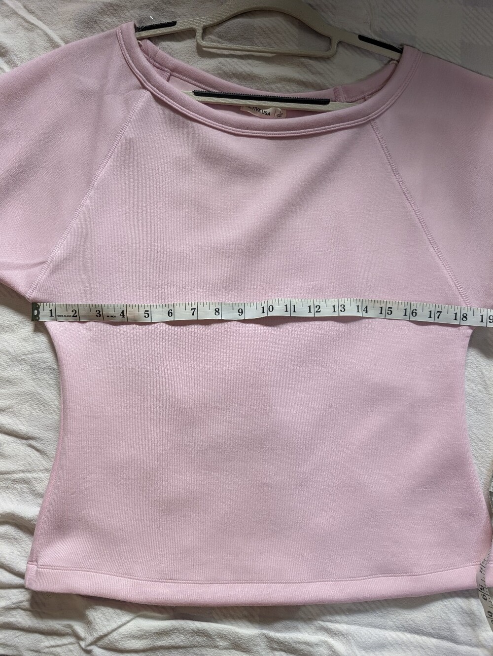 Active USA Light Pink Short Sleeve Knit Top